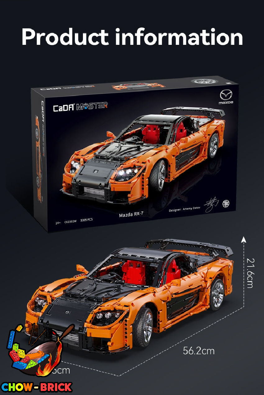 CaDA 1/8 C61502 Mazda RX-7 w/ PF Parts - ChowBrick Store