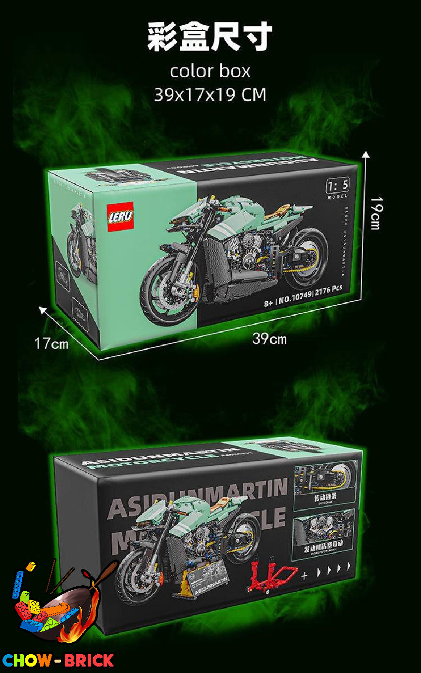 LERU 10749 Aston Martin Motorcycle - ChowBrick Store