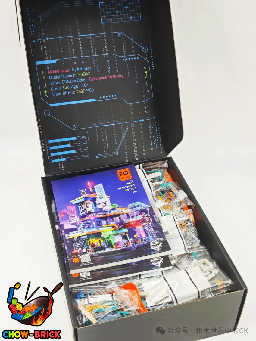 FUNWHOLE F9042 Cyberpunk Neon City Oasis Apartment w/ Lights