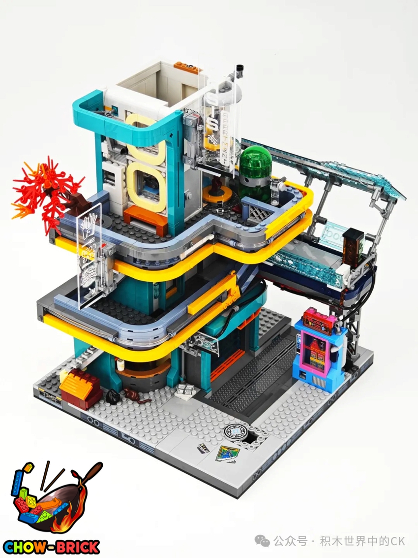 FUNWHOLE F9042 Cyberpunk Neon City Oasis Apartment w/ Lights