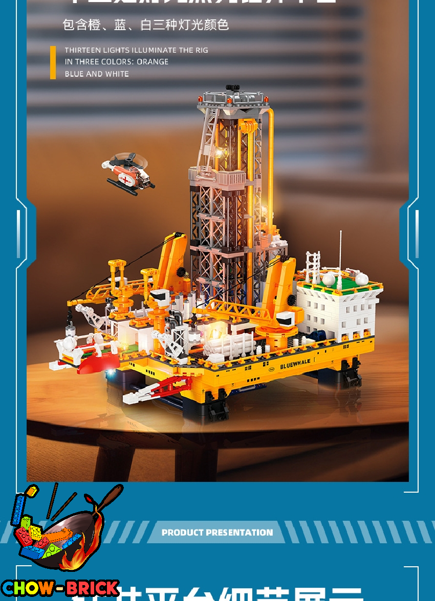 JIESTAR JJ9135 Blue Whale I w/ Lights - ChowBrick Store