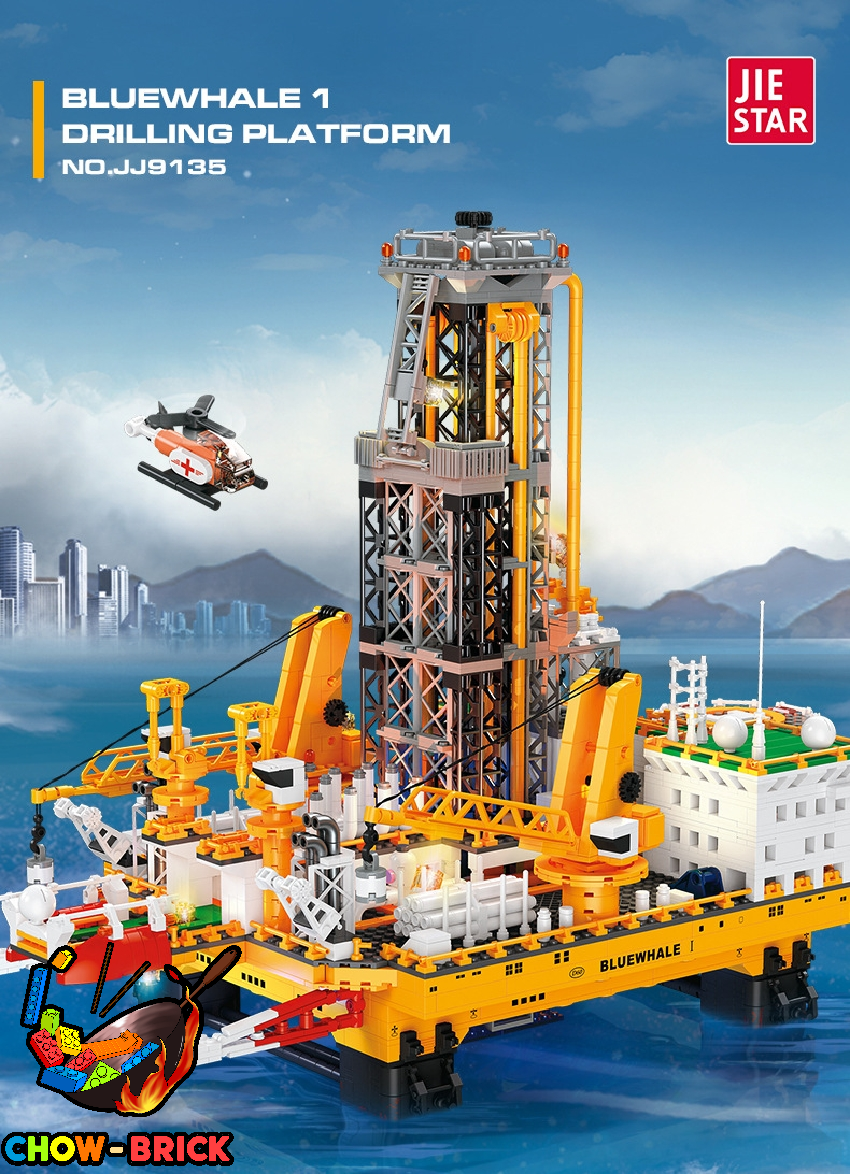 JIESTAR JJ9135 Blue Whale I w/ Lights - ChowBrick Store