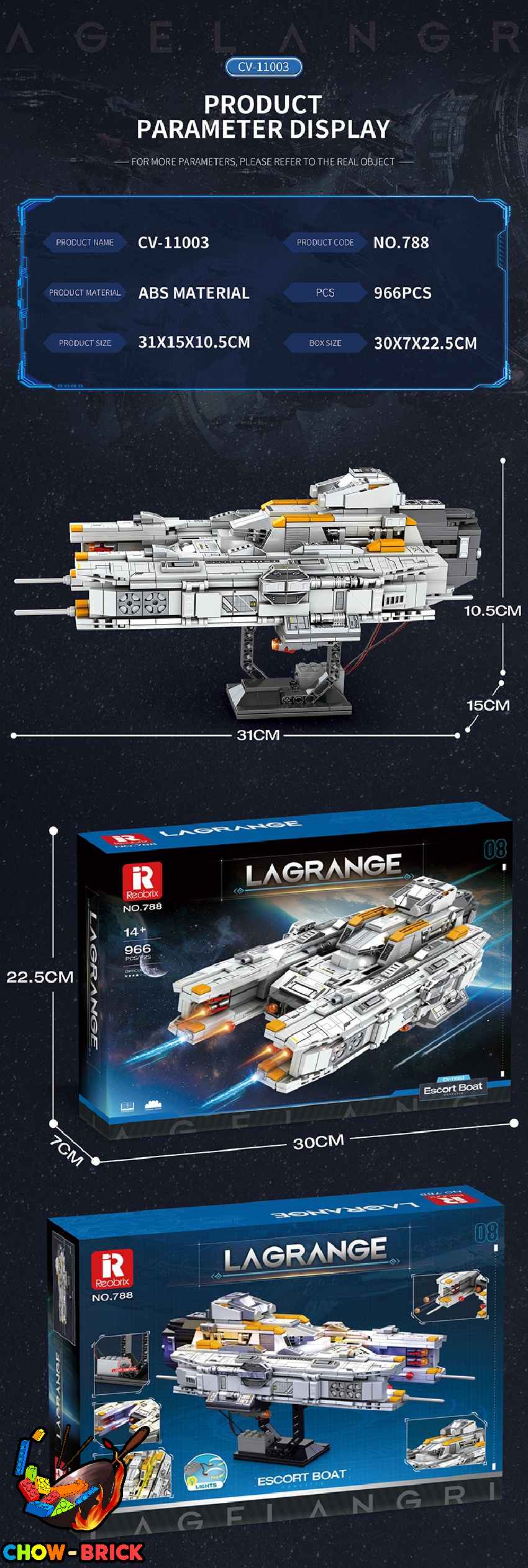 Reobrix 788 CV-M011 Infinite Universe Lagrange Ship - ChowBrick Store