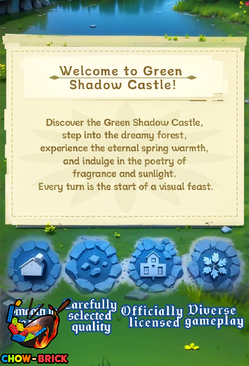 ZHEGAO 643000 Green Shadow Castle Rivendell w/ Lights - ChowBrick