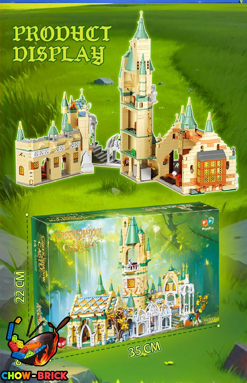 ZHEGAO 643000 Green Shadow Castle Rivendell w/ Lights - ChowBrick