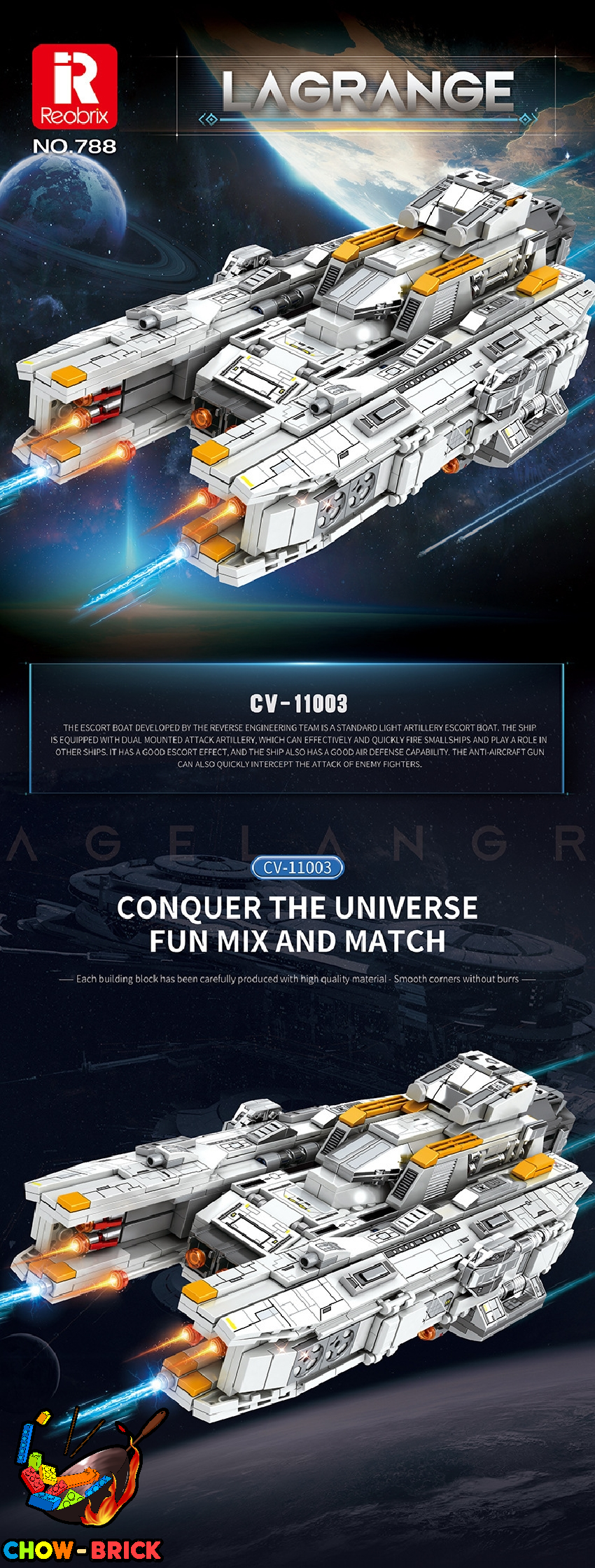 Reobrix 788 CV-M011 Infinite Universe Lagrange Ship - ChowBrick Store