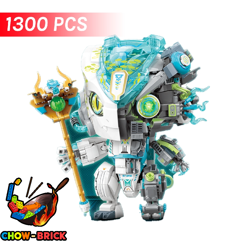 TOP TOY TC1828 Cyan Serpent 2 in 1 Half Clear Version w/ Lights