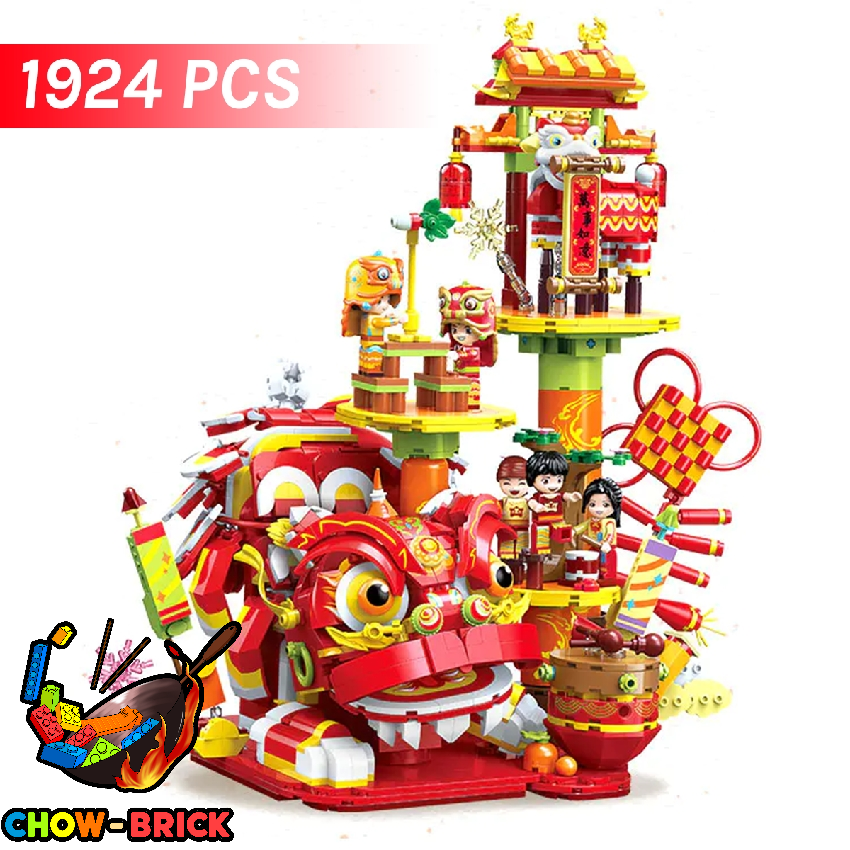 Keeppley K19911 Chinese Lion Dance w/ Lights - ChowBrick Store