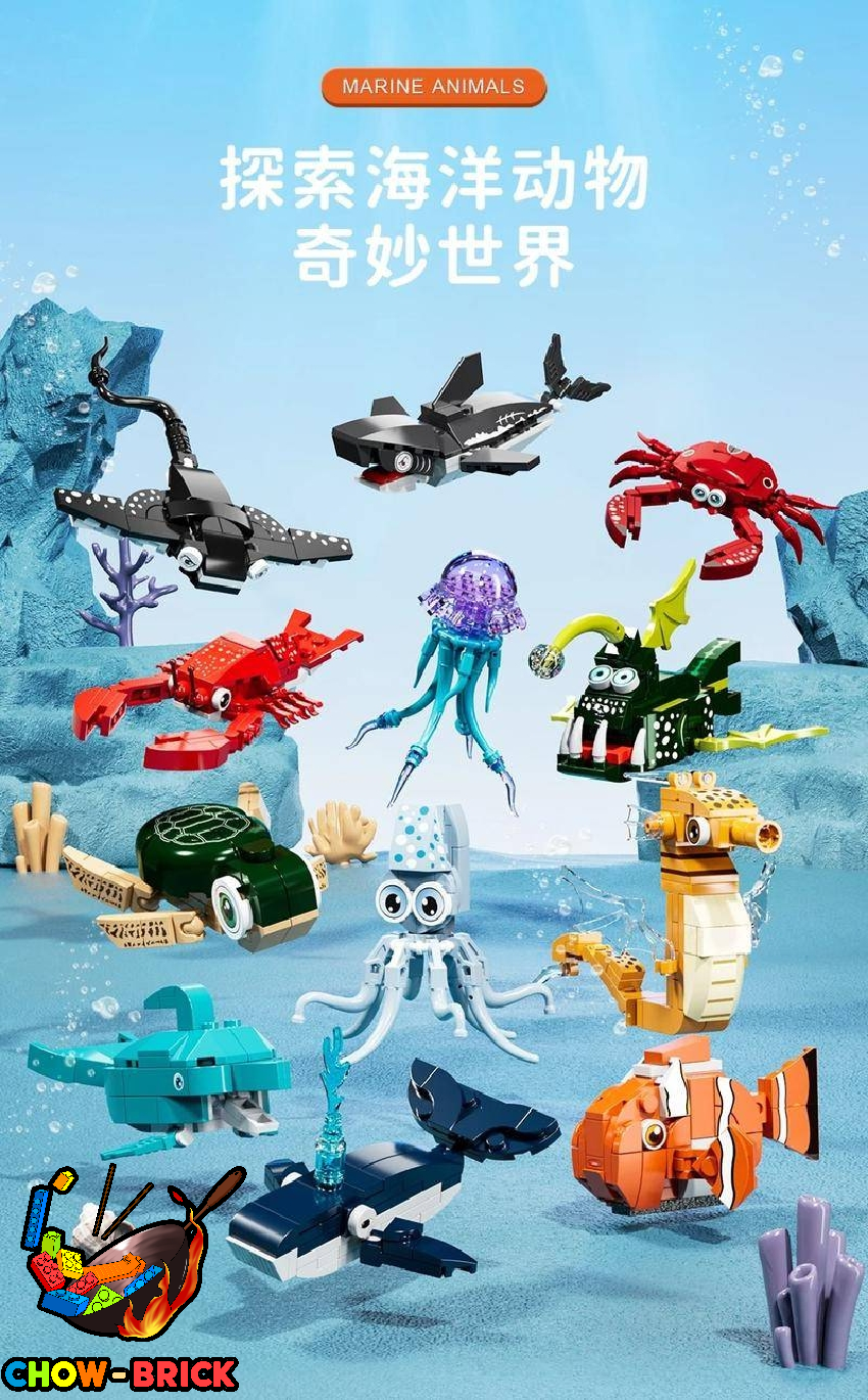 Forange FC8153 Fun Ocean Marine Animals Set of 12 - ChowBrick Store