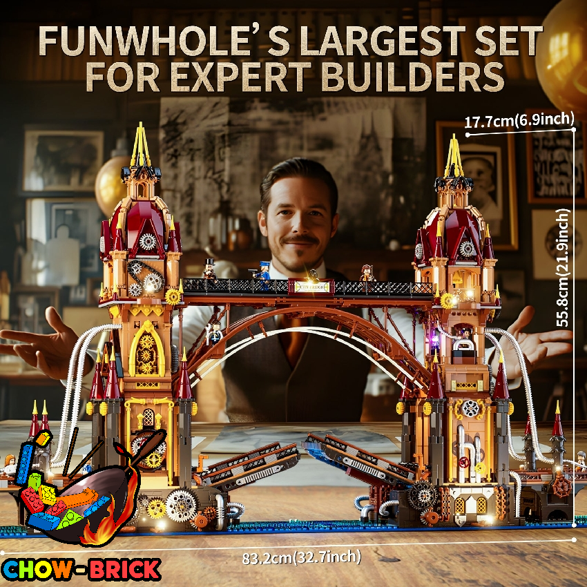 FunWhole F9047 Steampunk City Bridge - ChowBrick Store