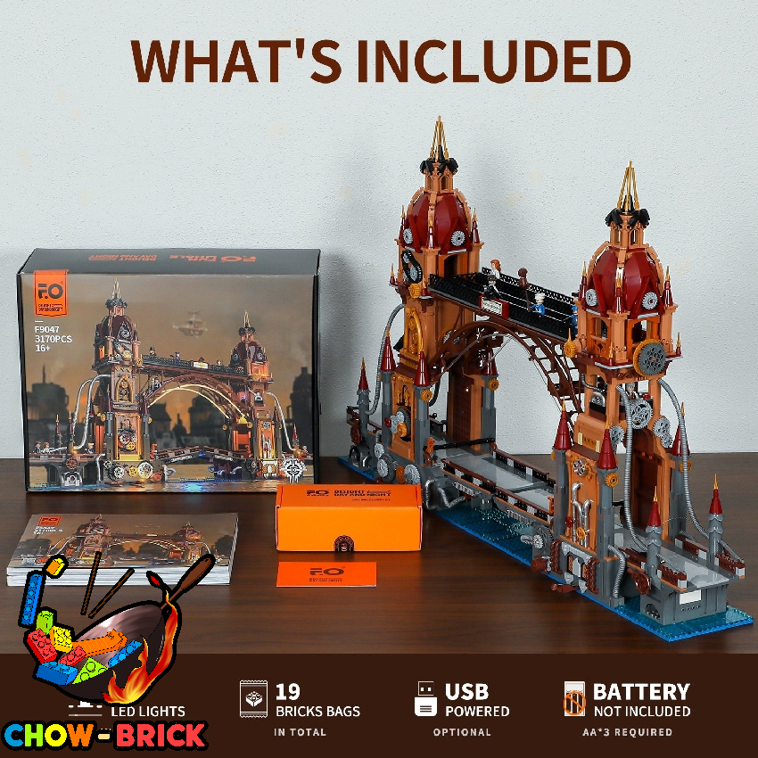 FunWhole F9047 Steampunk City Bridge - ChowBrick Store