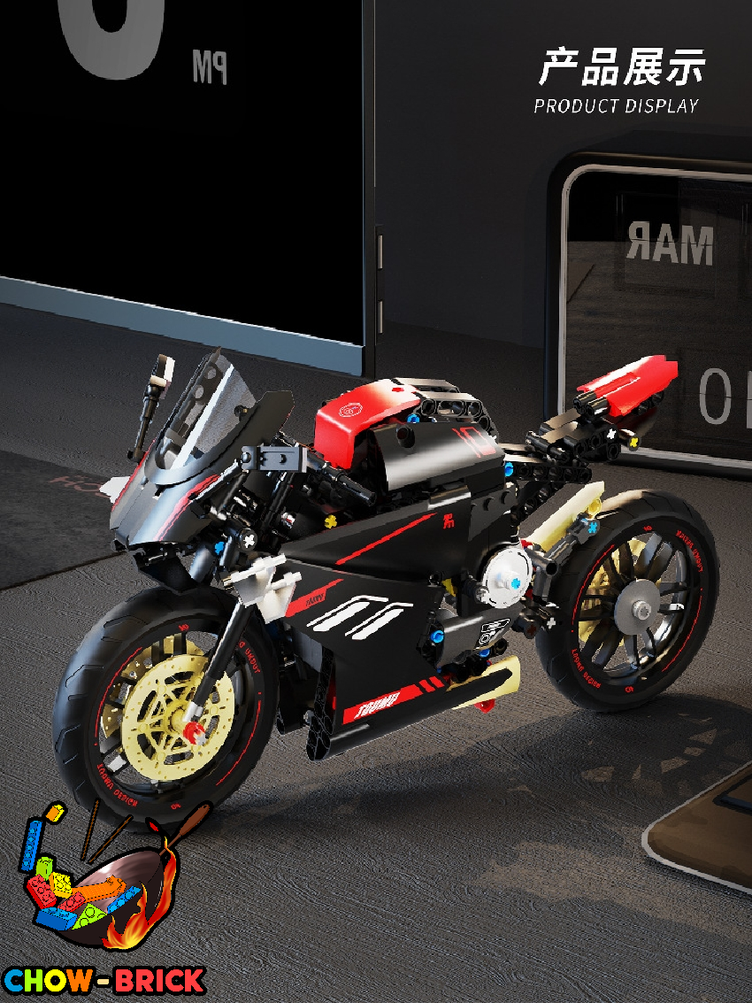 TuoMu 1/8 T2003 DAT V4 Heavy Motorcycle - ChowBrick Store