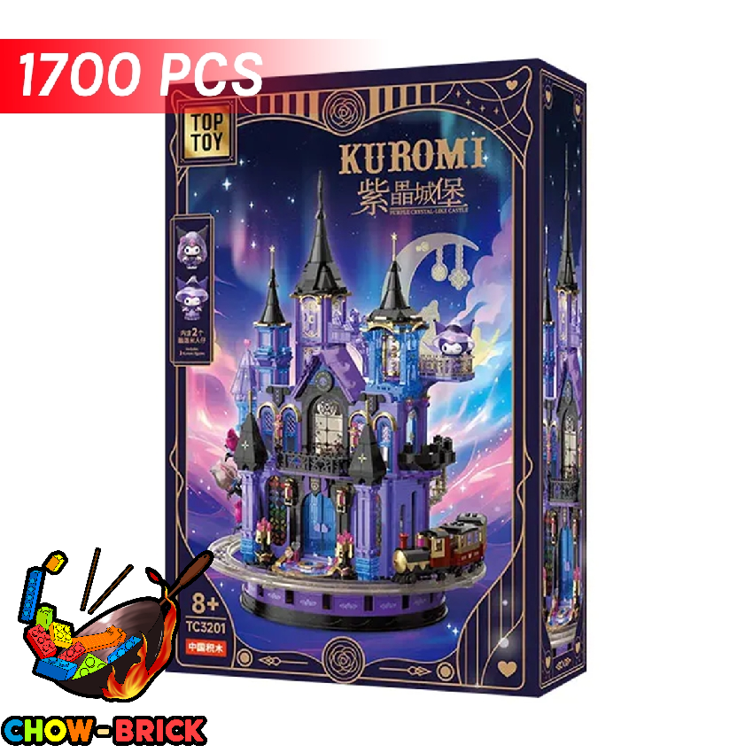 TOP TOY TC3201 Kuromi Purple Crystal Castle w/ Lights - ChowBrick