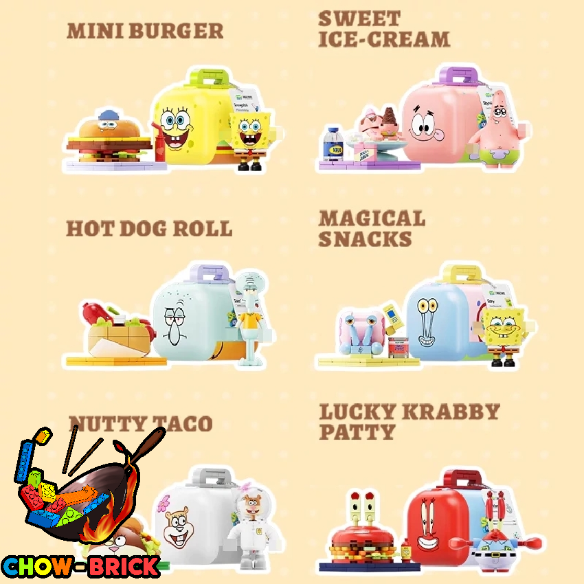 AREA-X AB0076 SpongeBob SquarePants Food Express Set of 6