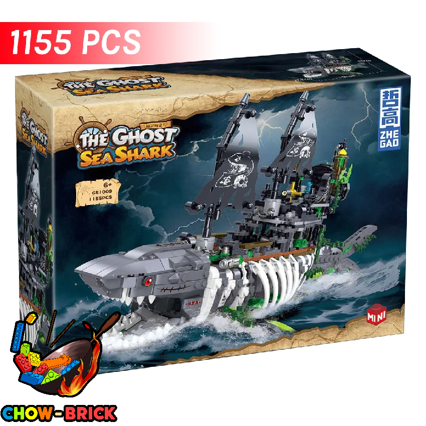 ZHEGAO 651009 The Ghost Sea Shark w/ Lights - ChowBrick Store