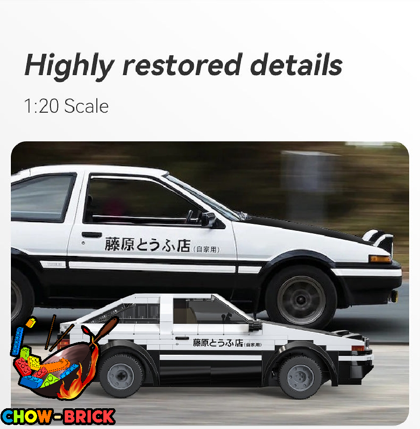 CaDA 1/20 C51086 Initial D AE86 Trueno w/ PF Parts - ChowBrick Store