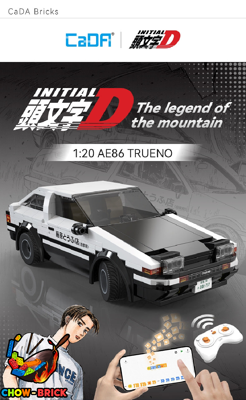 CaDA 1/20 C51086 Initial D AE86 Trueno w/ PF Parts - ChowBrick Store