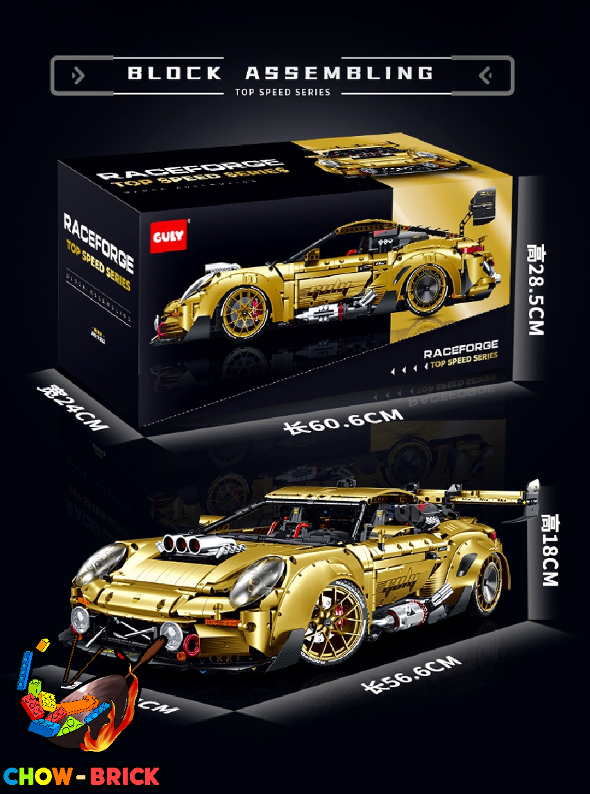 Guly 1/8 10640 Porsche GT3 Static Golden Version - ChowBrick Store