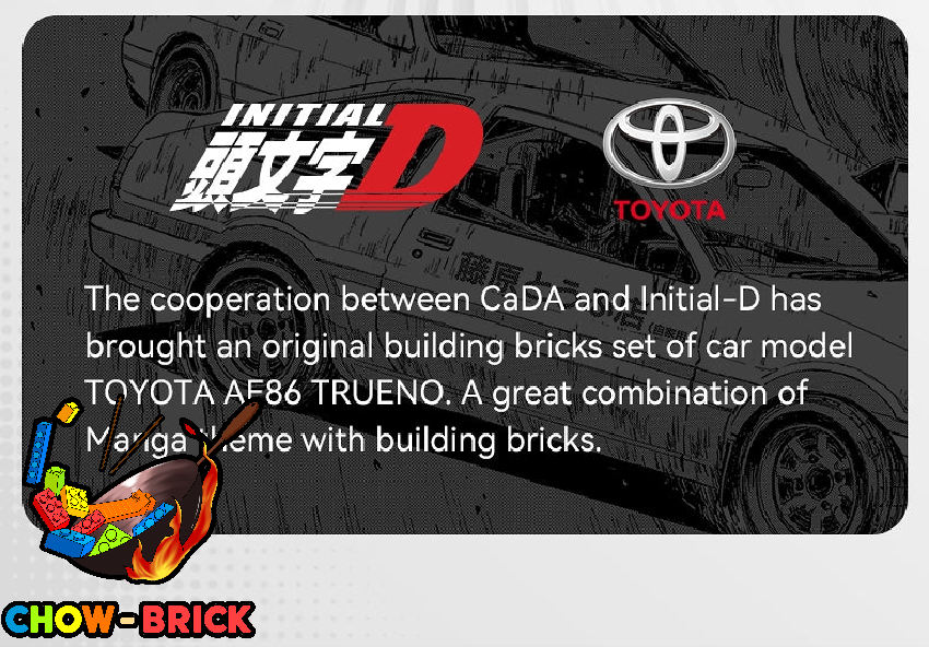 CaDA 1/20 C51086 Initial D AE86 Trueno w/ PF Parts - ChowBrick Store