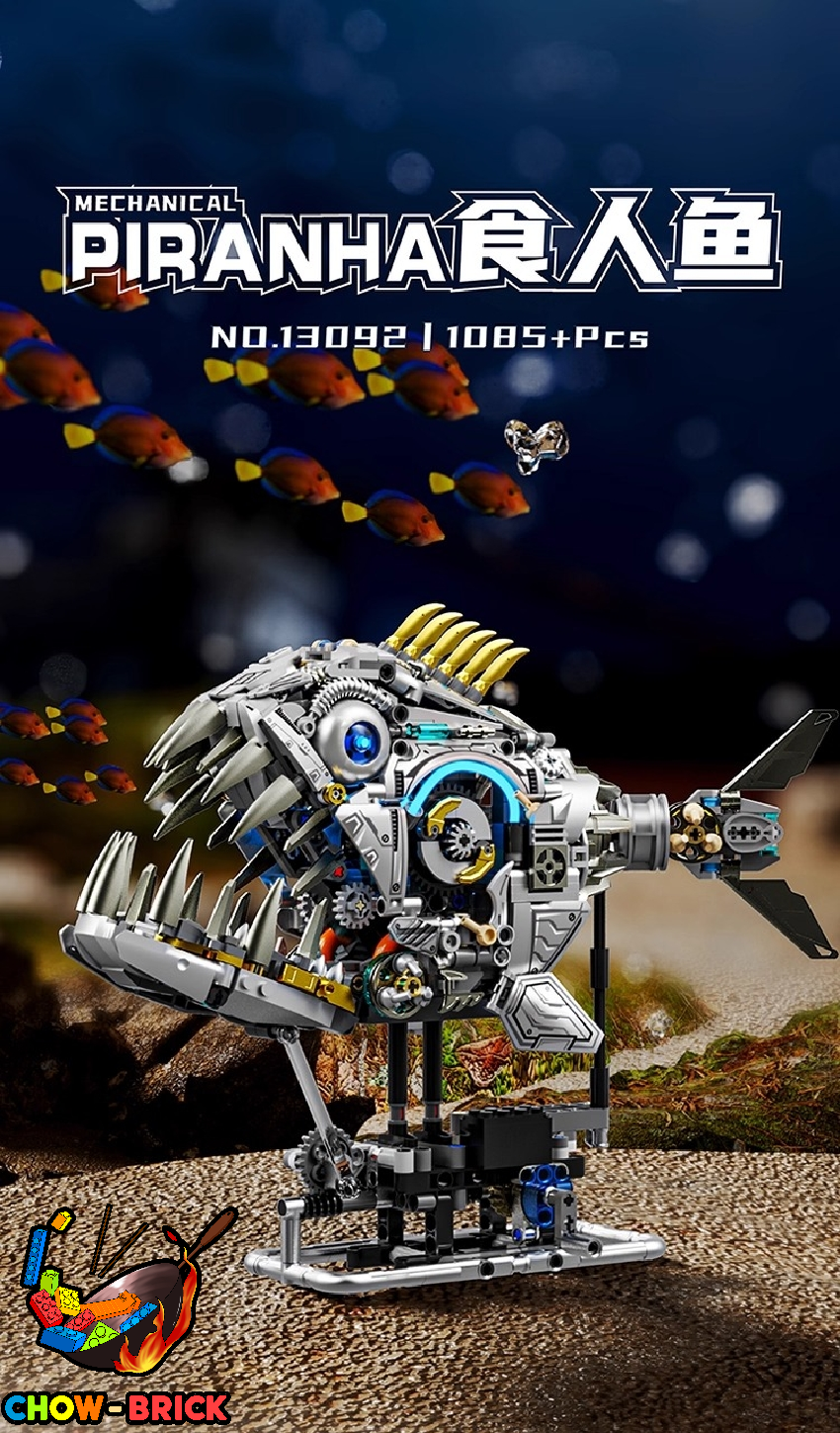MJ 13092 Mechanical Piranha w/ Lights - ChowBrick Store