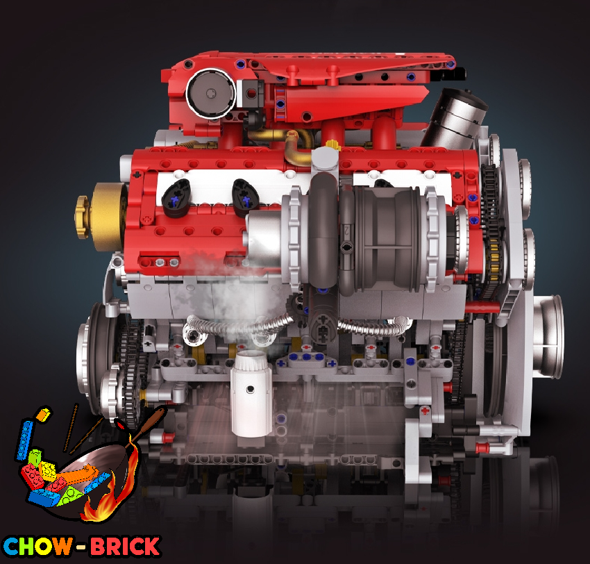 KAIXING K96204 Supercar V8 Engine w/ PF Parts - ChowBrick Store