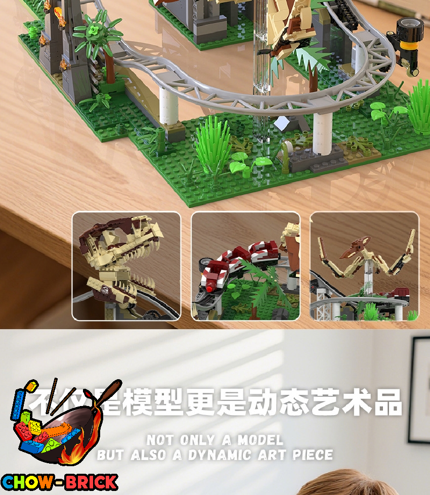 Xbert 66134 Dinosaur Roller Coaster w/ PF Parts - ChowBrick Store