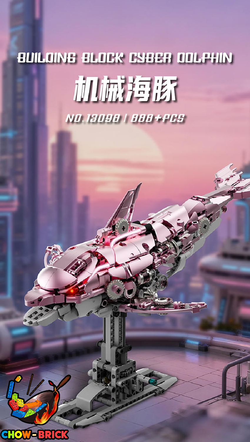 MJ 13098 Mechanical Dolphin Static Pink Version - ChowBrick Store