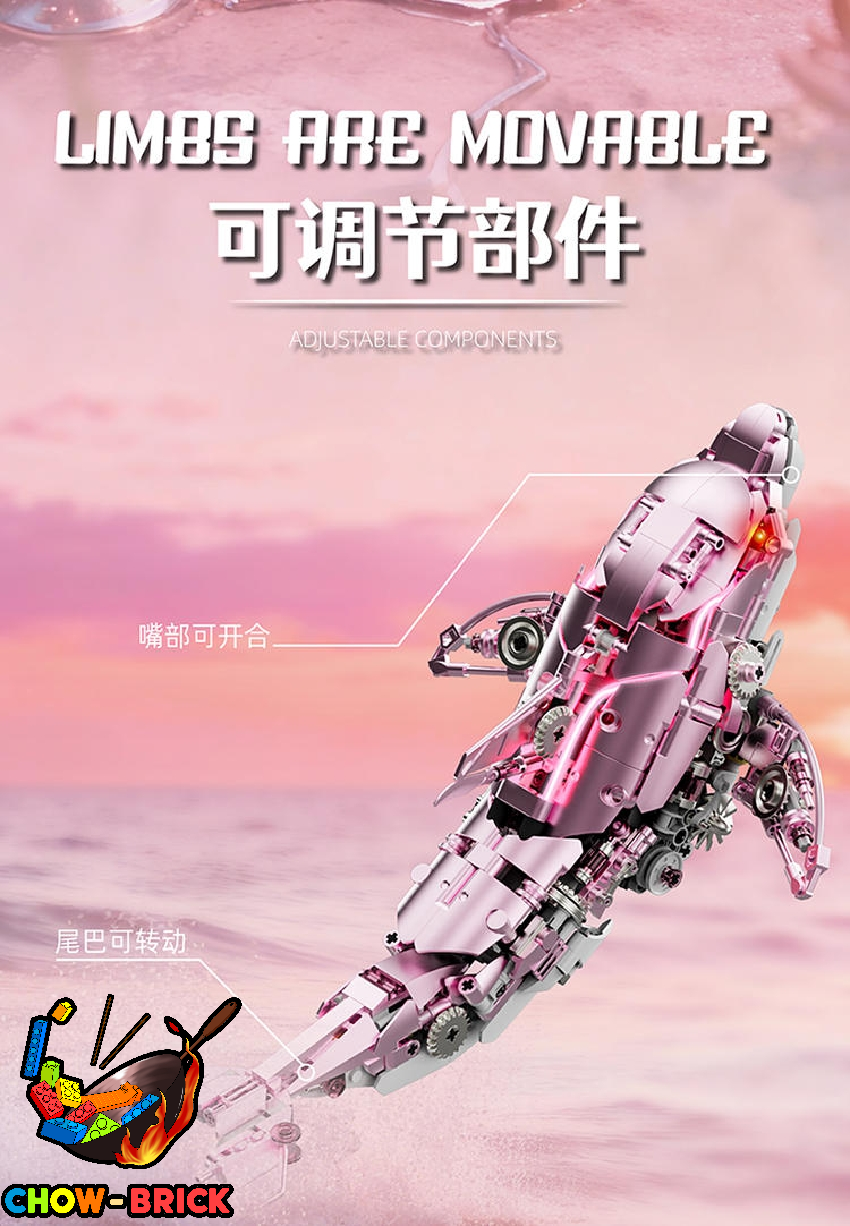 MJ 13098 Mechanical Dolphin Static Pink Version - ChowBrick Store