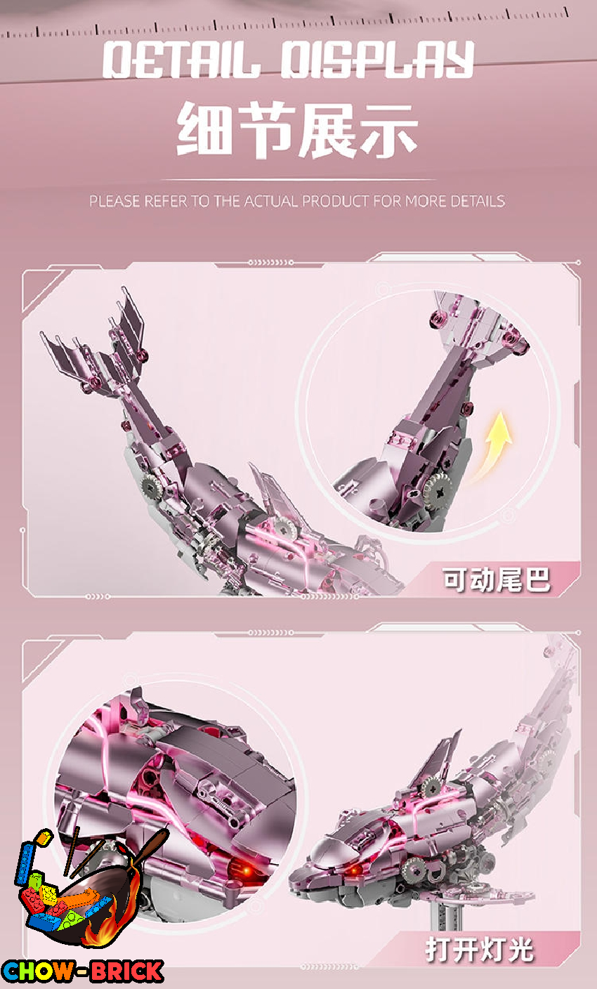 MJ 13098 Mechanical Dolphin Static Pink Version - ChowBrick Store