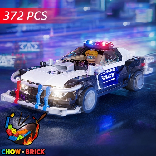 FunWhole F9043 Neon Oasis Patrol Police Car w/ Lights - ChowBrick