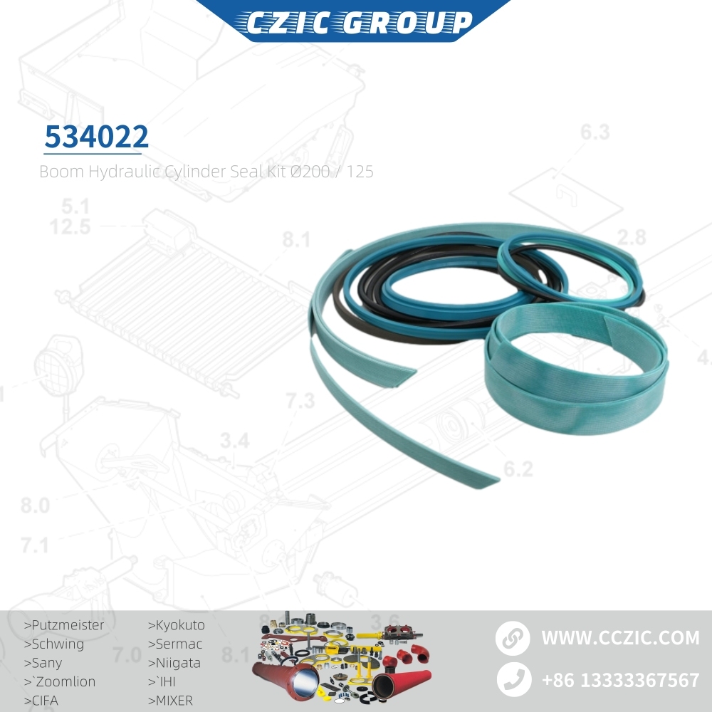 Putzmeister 534022 Hydraulic Cylinder Seals Kit for Concrete Pump Seal RingDN200/125