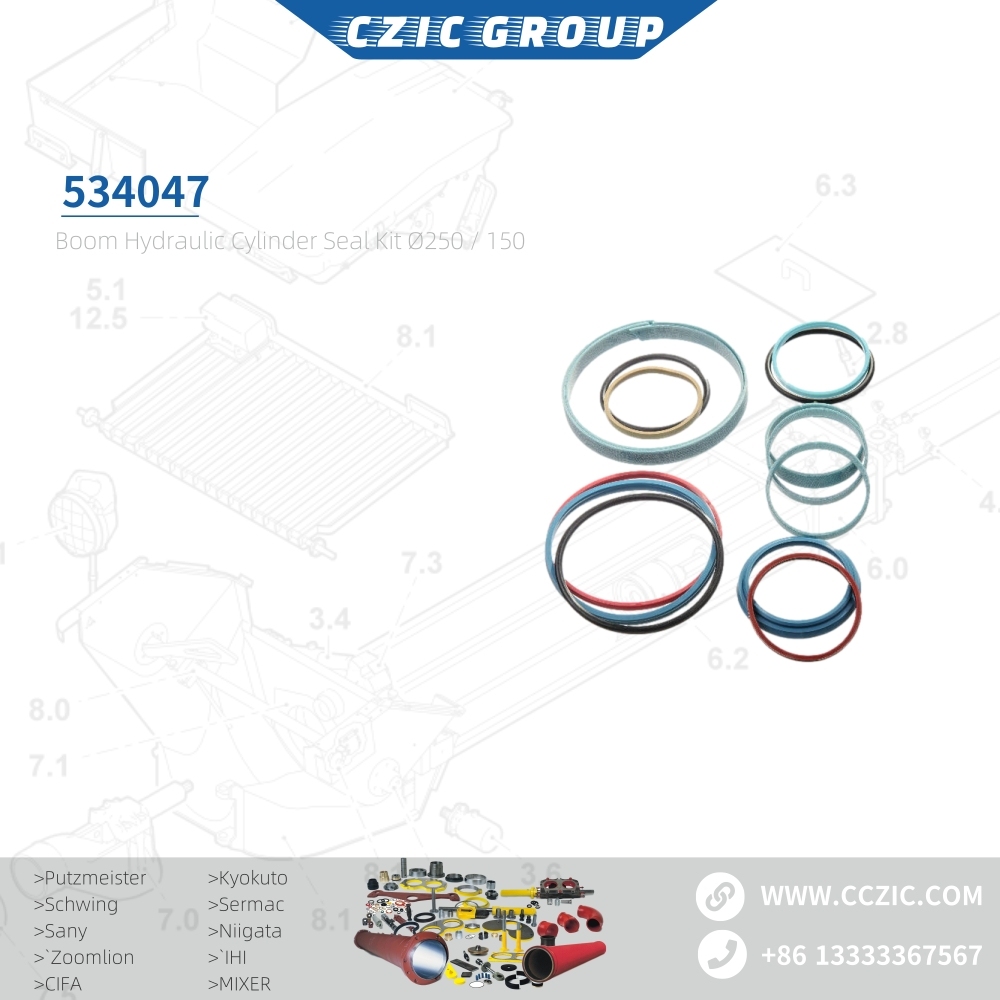 Boom hydraulic cylinder seal kit Ø250 / 150, 534047