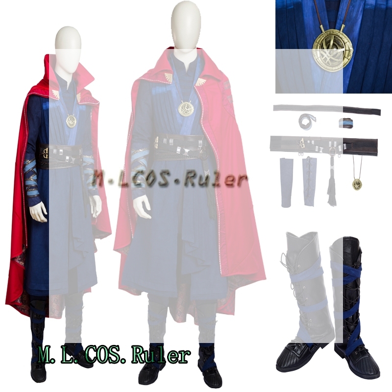 Top Grade Doctor Strange Hhero Cosplay Costume Custom Size Outfit Full Suit and Boots