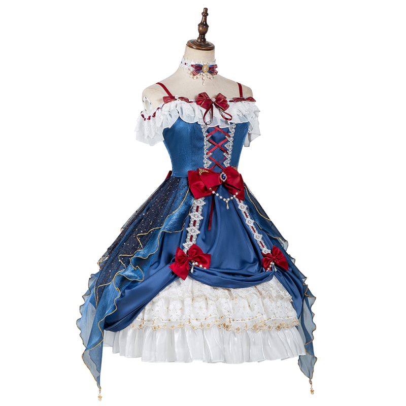 Lolita starry sky lolita Japanese Soft Girl jsk strap dress Cos Loli sweet princess tea party retro dress Vestidos