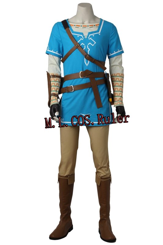 Legend of Zelda Breath of the Wild Link Cosplay Costume Only Top Blue Shirt Custom Made For Halloween Clothes Free Shipping