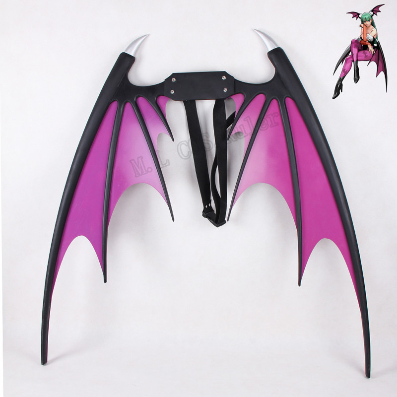 New the Original Vampire Darkstalker Morrigan Aensland Wings and Headband PVC Cosplay Prop Accessories