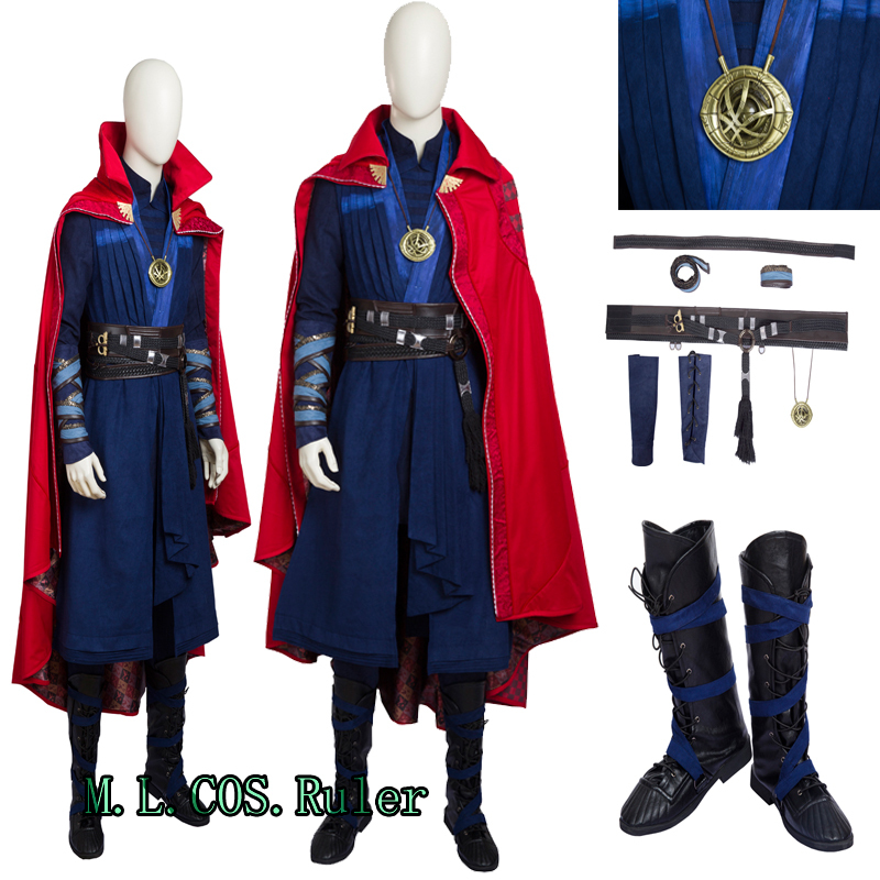 Top Grade Doctor Strange Hhero Cosplay Costume Custom Size Outfit Full Suit and Boots