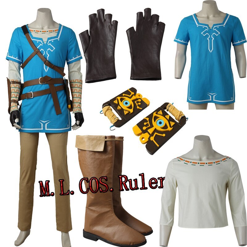 Halloween Cos The Legend of Zelda Breath of the Wild Link Cosplay Costume Outfit Full Suit Custim Made Free Shipping