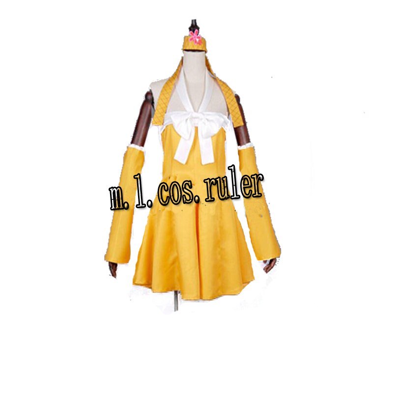 New Fairy Tail Anime Levy McGarden Uniform Cosplay Costume Beautiful Dress Customized