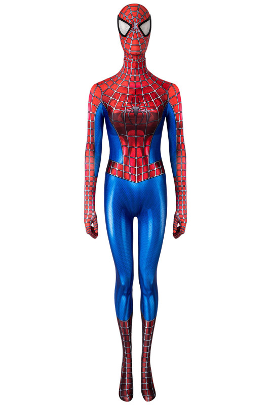 New Spider-man Peter Parker Tobey Maguire Cosplay Costume Cos Mask Jumpsuit  Halloween Outfit