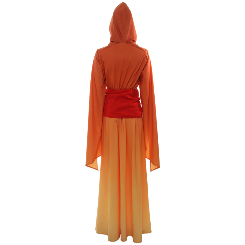 Star Wars Padme Amidala Queen Cosplay Costume Fancy Halloween Princess Handmaidens Dress Orange Robe Women Party Suit