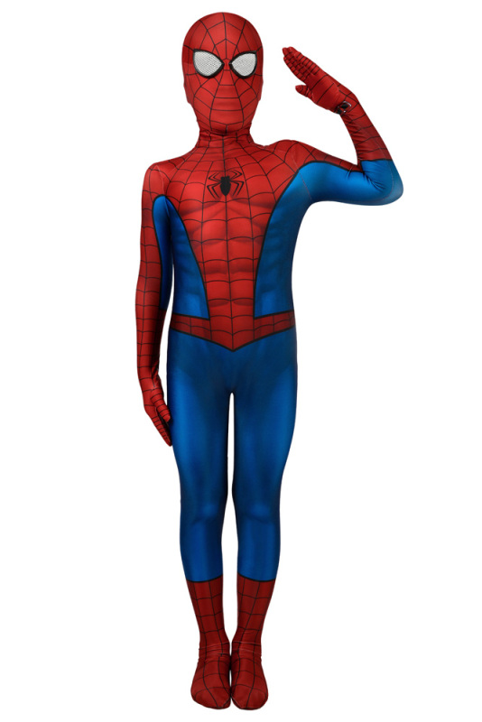 New Spider-man Cosplay Suit PS4 Spiderman Classic Printed Cosplay Costume Kids Children Jumpsuit Mask
