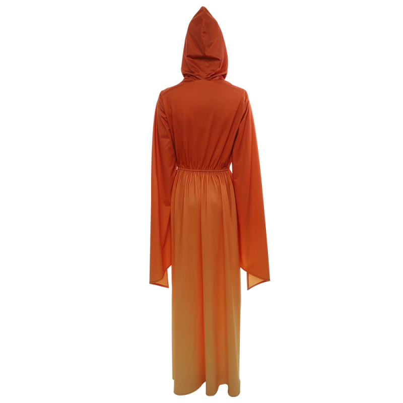 Star Wars Padme Amidala Queen Cosplay Costume Fancy Halloween Princess Handmaidens Dress Orange Robe Women Party Suit