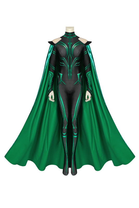 New THOR 3 Ragnarok Trailer  Hela Cosplay Costume Womens Jumpsuit Cape