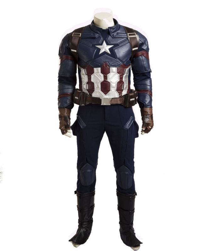 Hot Captain America Cosplay Costume Custom Size Full Suit Mask Halloween Outfit Set