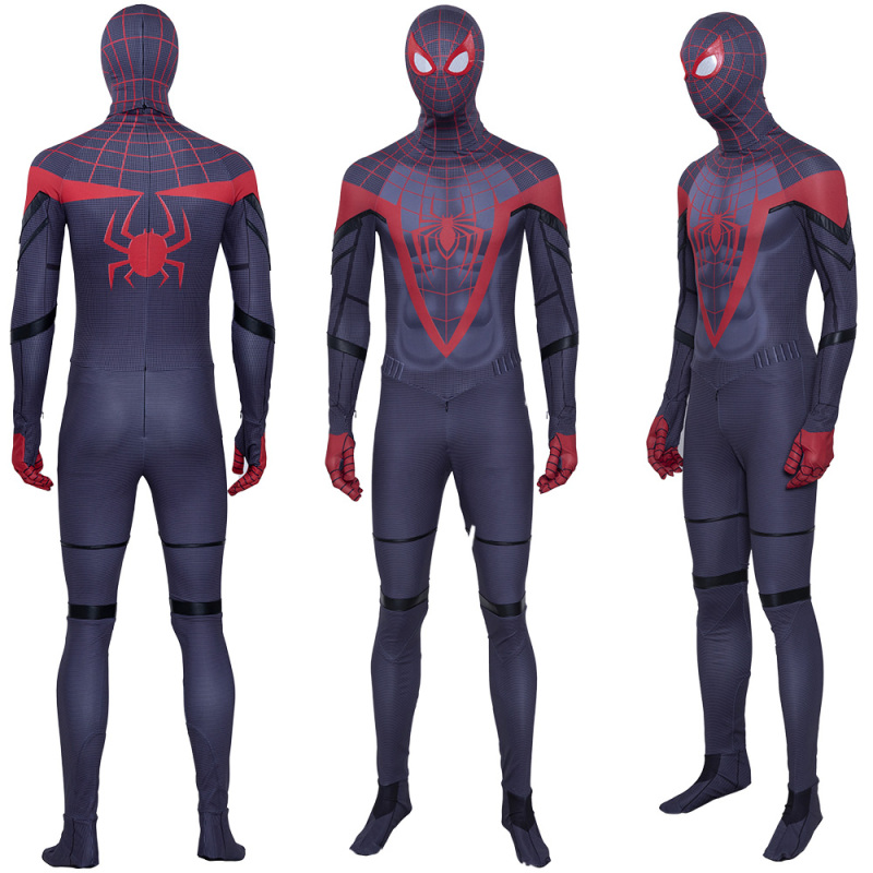 Spider -man Miles Morales  Cosplay Costume Jumpsuit Mask Halloween