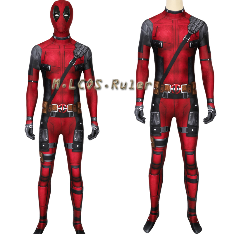 2020 New Deadpool Wade Wilson Cosplay Costume Halloween Outfit Jumpsuit Mask