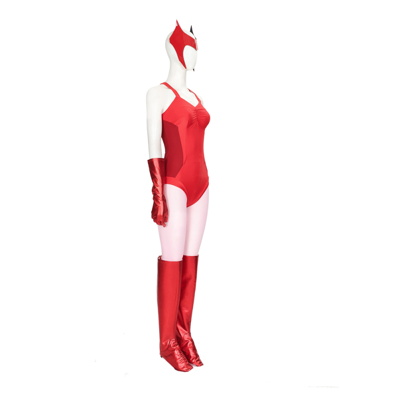 WandaVision Scarlet Witch Wanda Maximoff Cosplay Costume Women Girls Cloak Dress Outfits Halloween Carnival Costume