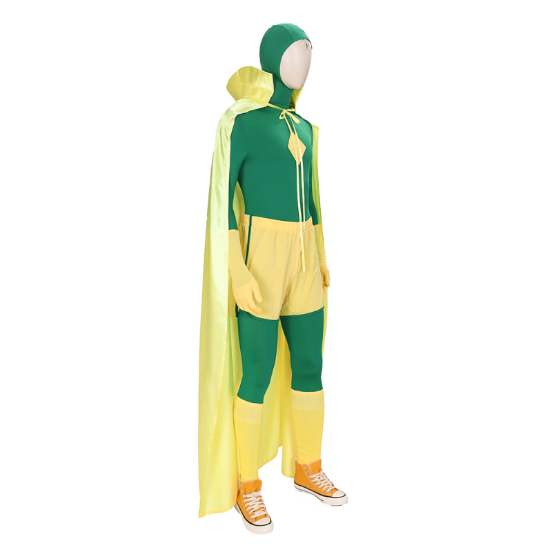 Wanda Vision Cosplay Superhero Vision Cosplay Costume Men Jumpsuit Green Avenger Halloween Outfits Cloak Yellow Custom Made