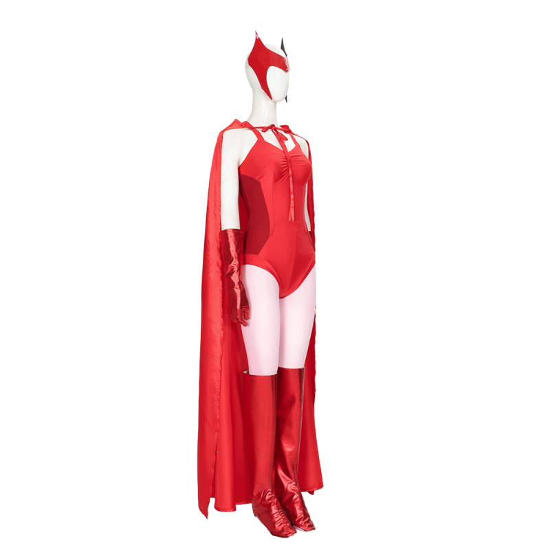 WandaVision Scarlet Witch Wanda Maximoff Cosplay Costume Women Girls Cloak Dress Outfits Halloween Carnival Costume